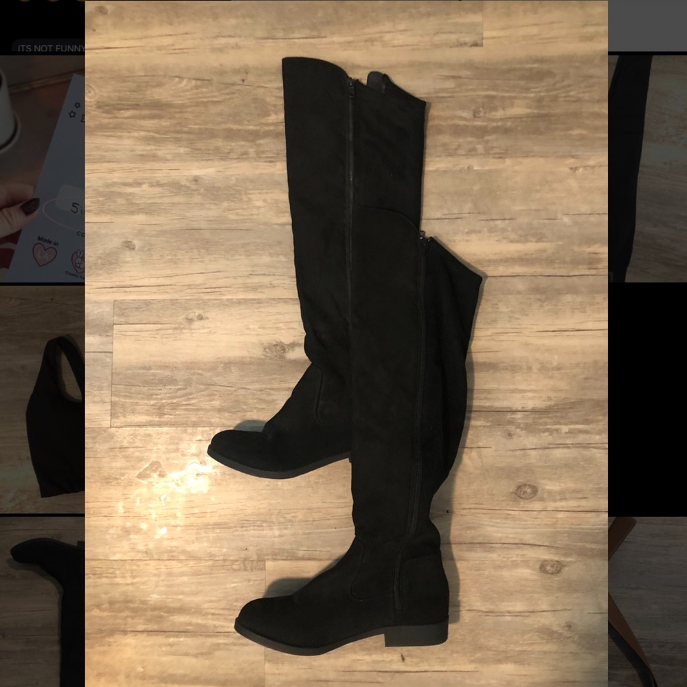 Women’s knee high boots.
